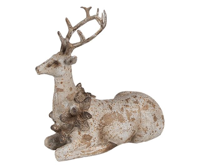 2 darabos Reni figura szett, barna polyresin, 12x5x20 cm, 12x5x12 cm