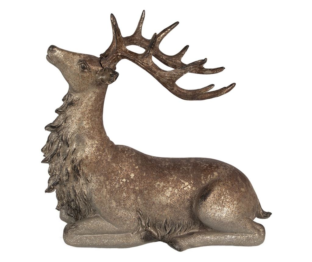 Barna polyresin szarvas figura 29x15x27 cm - 3