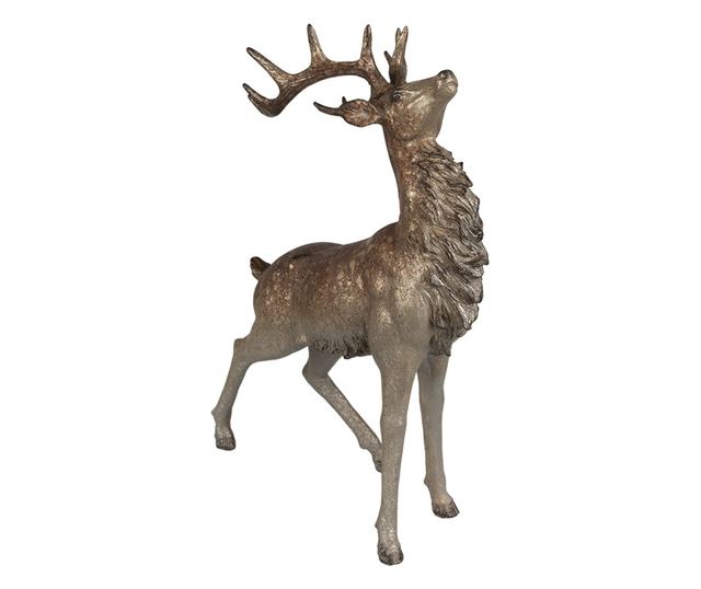 Barna polystone rénszarvas figura 33x16x42 cm