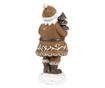 Barna és fehér műgyanta Mikulás figura 3x3x8 cm