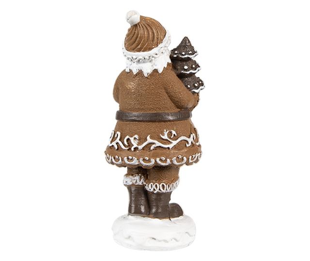 Barna és fehér műgyanta Mikulás figura 3x3x8 cm