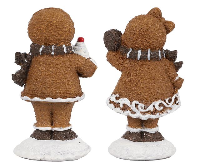 2 darabos Turta Dulce figura szett, műgyanta, többszínű, 2x2x5 cm