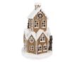 Mézeskalács ház, többszínű polyresin LED-del, 21x33 cm