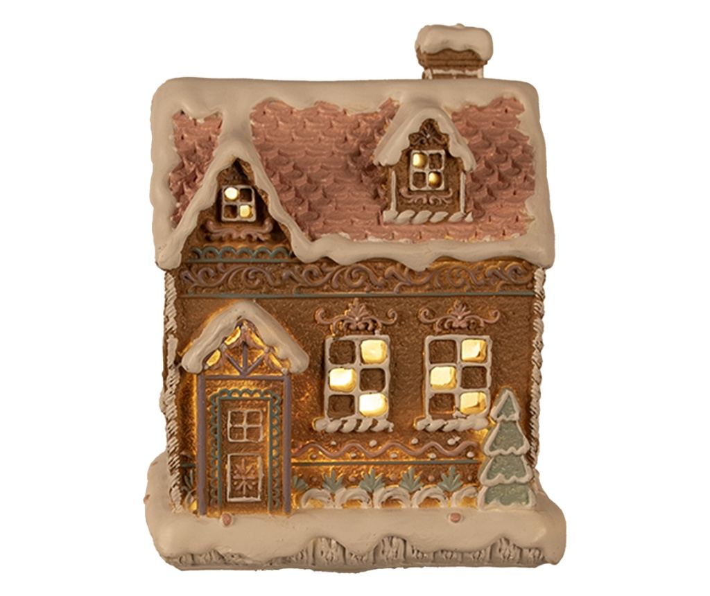 Mézeskalács házikó, többszínű polyresin LED-del, 13x10x16 cm - 3