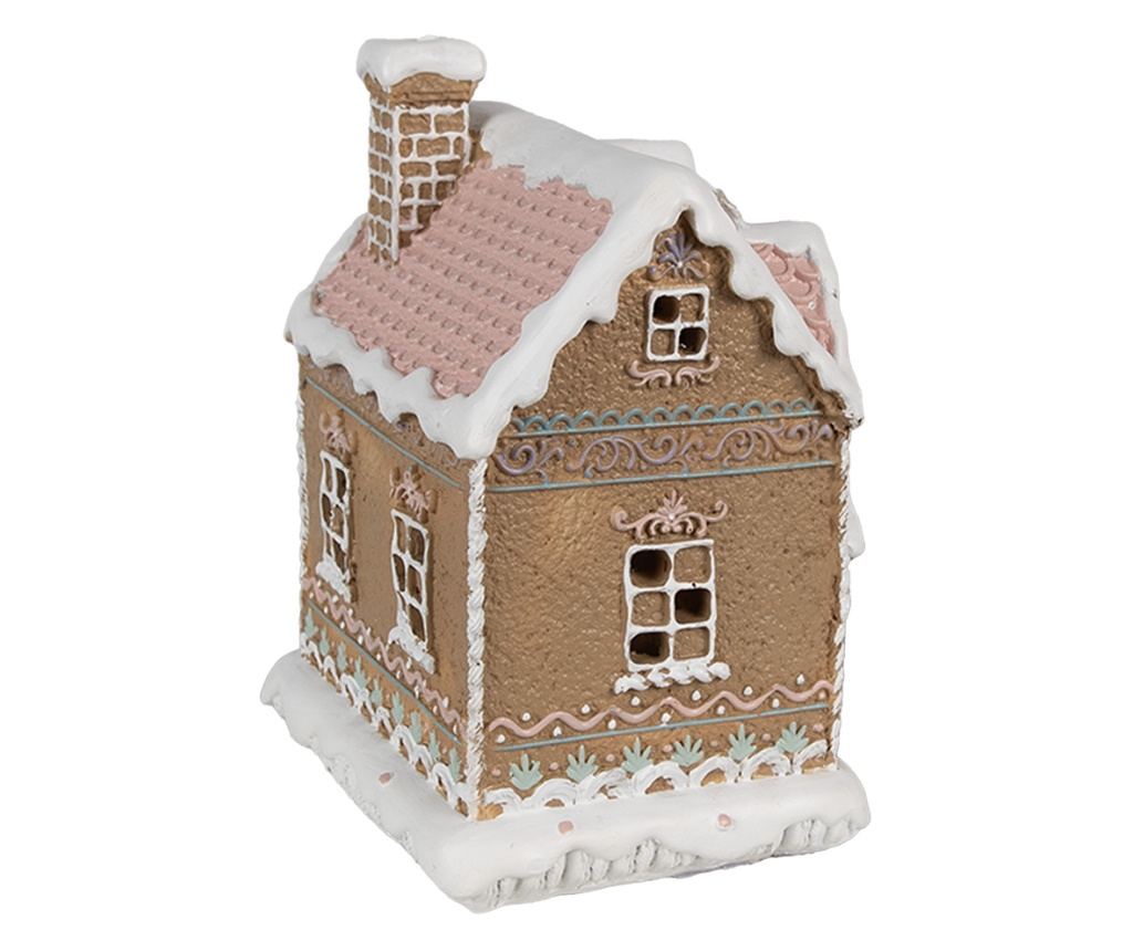 Mézeskalács házikó, többszínű polyresin LED-del, 13x10x16 cm - 5