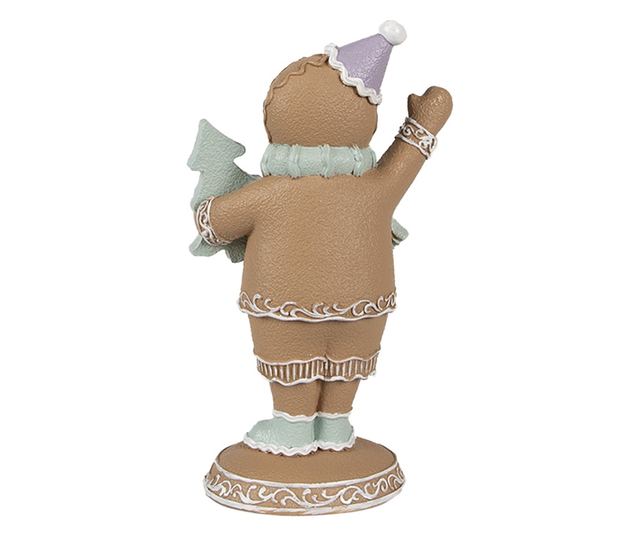 Mézeskalács figura, polirezin, többszínű, 9x5x16 cm