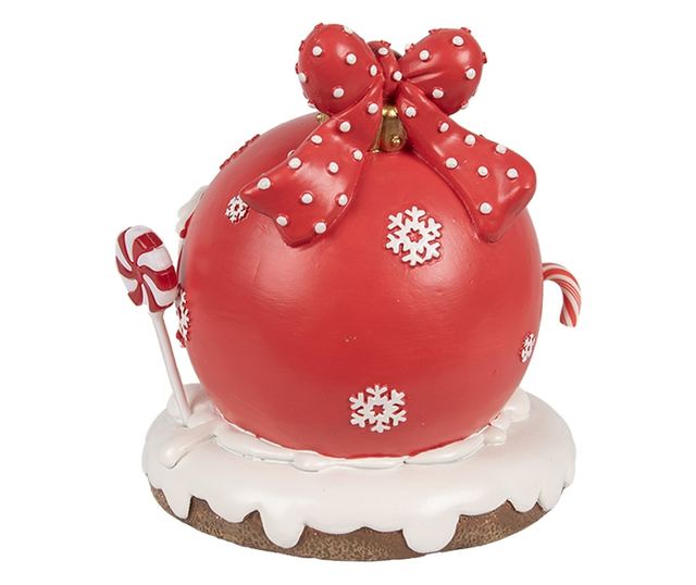 Többszínű műgyanta karácsonyi dekoráció LED-del 14x12x14 cm