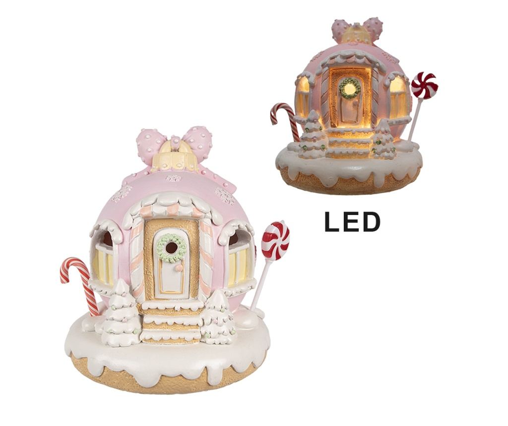 Karácsonyi polirezin dekoráció LED-del 14x12x14 cm - 2