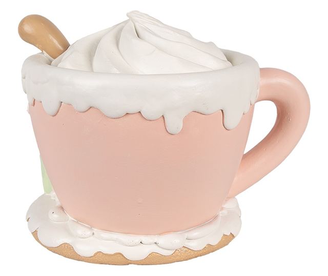 Többszínű műgyanta karácsonyi dekoráció LED-del, 19x17x15 cm