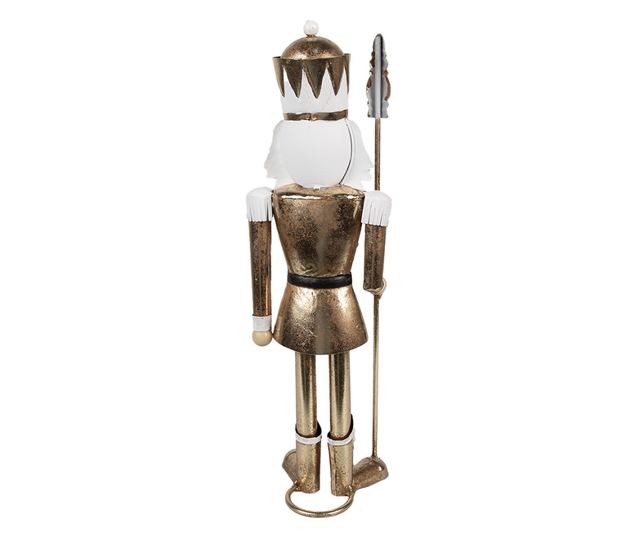 Arany és fehér vas diótörő figura 11x9x36 cm