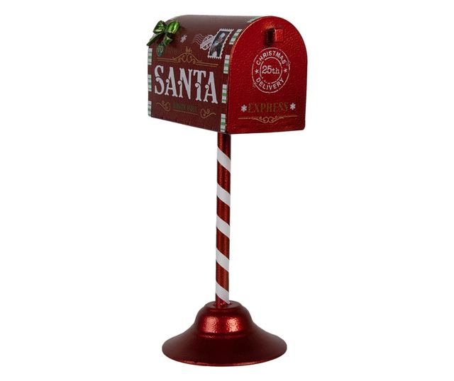 Többszínű fém karácsonyi postaláda 16x12x32 cm