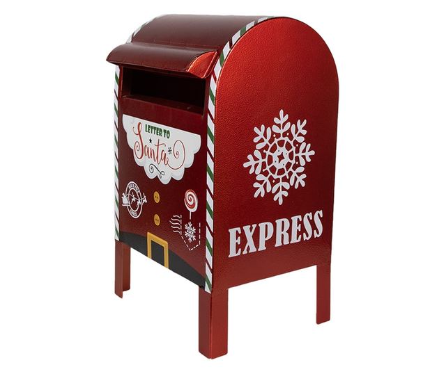 Karácsonyi postaláda, többszínű fém, 21x19x34 cm