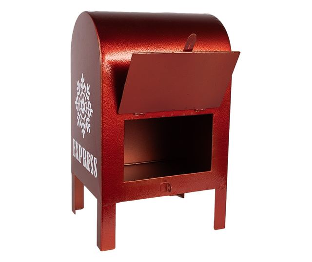Karácsonyi postaláda, többszínű fém, 21x19x34 cm