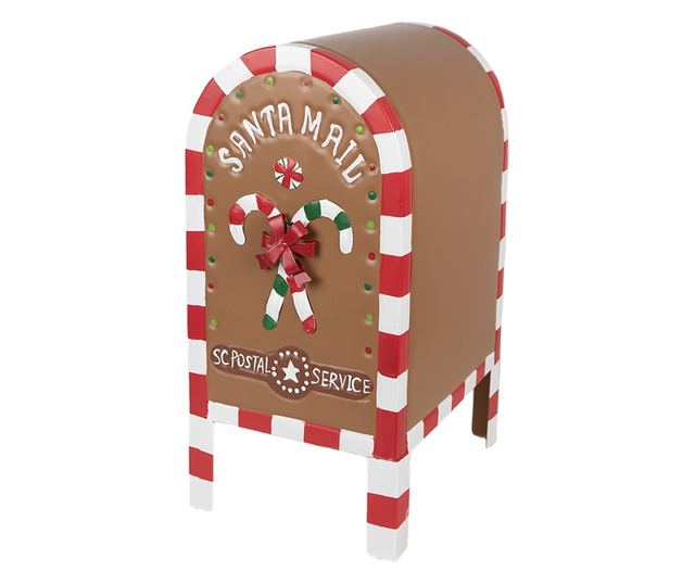 Karácsonyi postaláda dekoráció, fém, többszínű, 22x18x34 cm