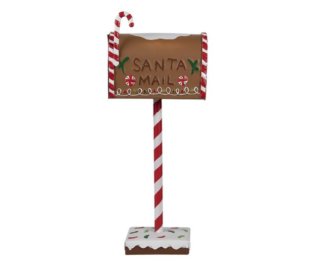 Többszínű fém karácsonyi postaláda 14x8x37 cm