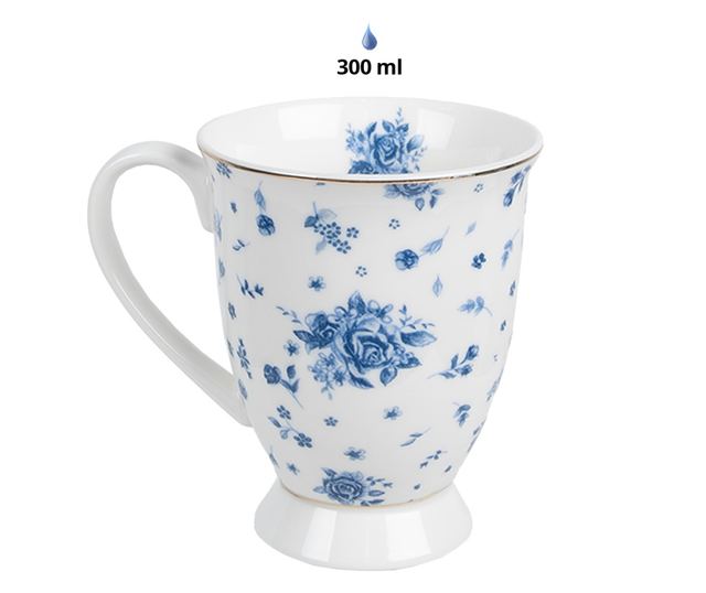 6 darabos porcelán bögre szett 12x8x10 cm, 300 ml