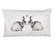 2 db fehér és fekete nyuszi párnahuzat szett, 30x50 cm