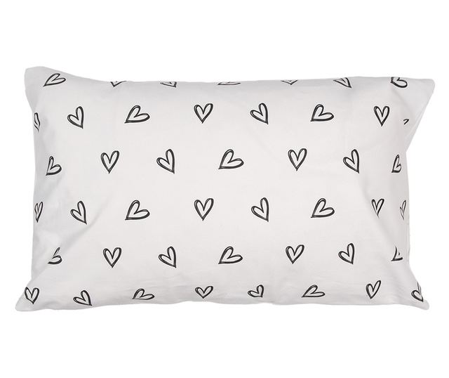 2 db fehér és fekete nyuszi párnahuzat szett, 30x50 cm