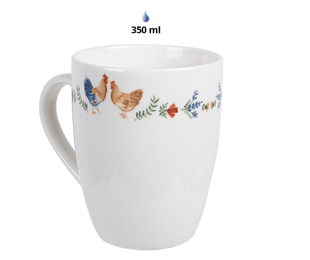 6 darabos Cocosi kerámia bögre szett, 12x8x10 cm, 350 ml - 2