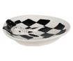Fehér és fekete porcelán tésztás tányér 21x18x4 cm thumbnail 3