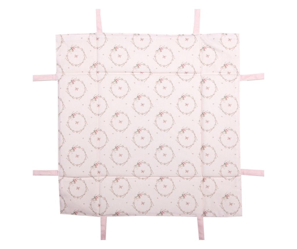 Többszínű nyuszi pamut kenyérkosár 35x35x8 cm - 4