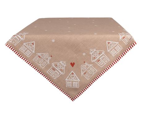 Božični prt bombaž pisan medenjak 100x100 cm