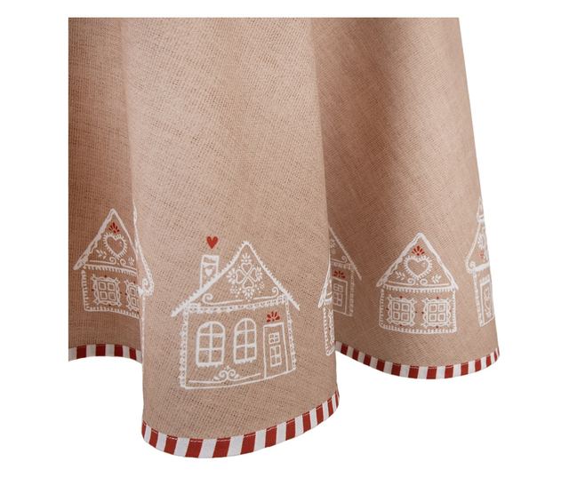 Karácsonyi asztalterítő pamut többszínű mézeskalács 170 cm