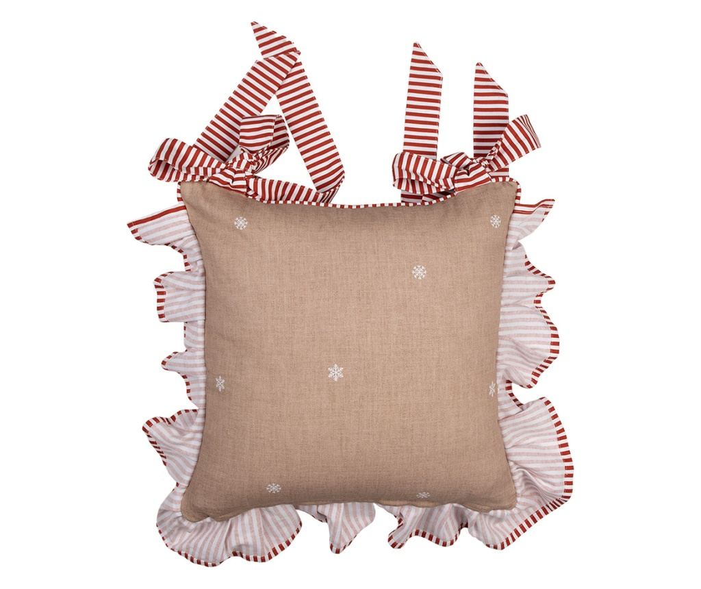 Karácsonyi párnahuzat, pamut, többszínű, mézeskalács minta, 40x40 cm - 2