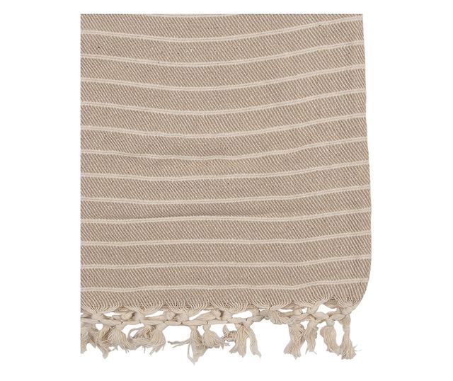 Bézs és barna pamut takaró 125x150 cm