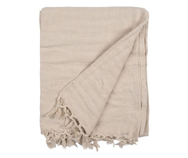 Bézs pamut takaró 125x150 cm
