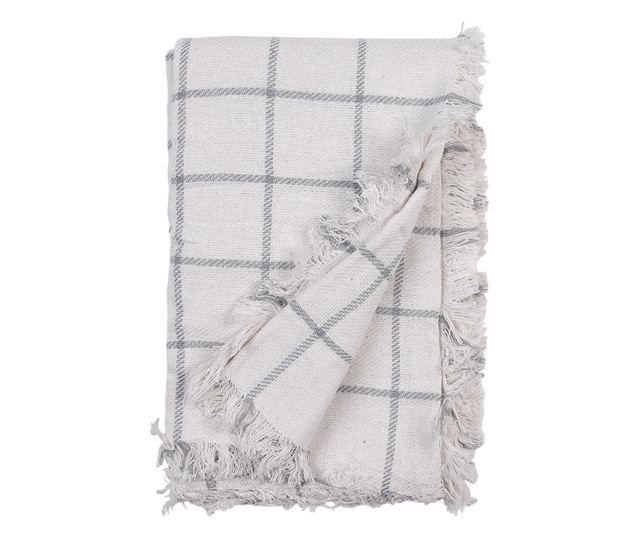 Szürke és fehér pamut takaró 125x150 cm