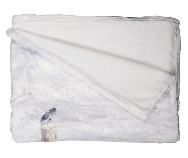 Többszínű textil takaró téli táj mintával 130x170 cm