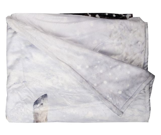 Többszínű textil takaró téli táj mintával 130x170 cm