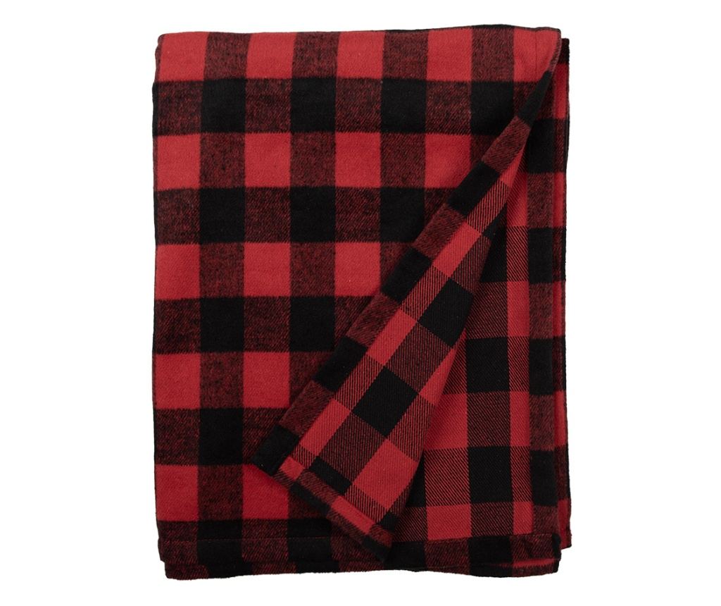 Fekete és piros textil takaró 130x170 cm - 3