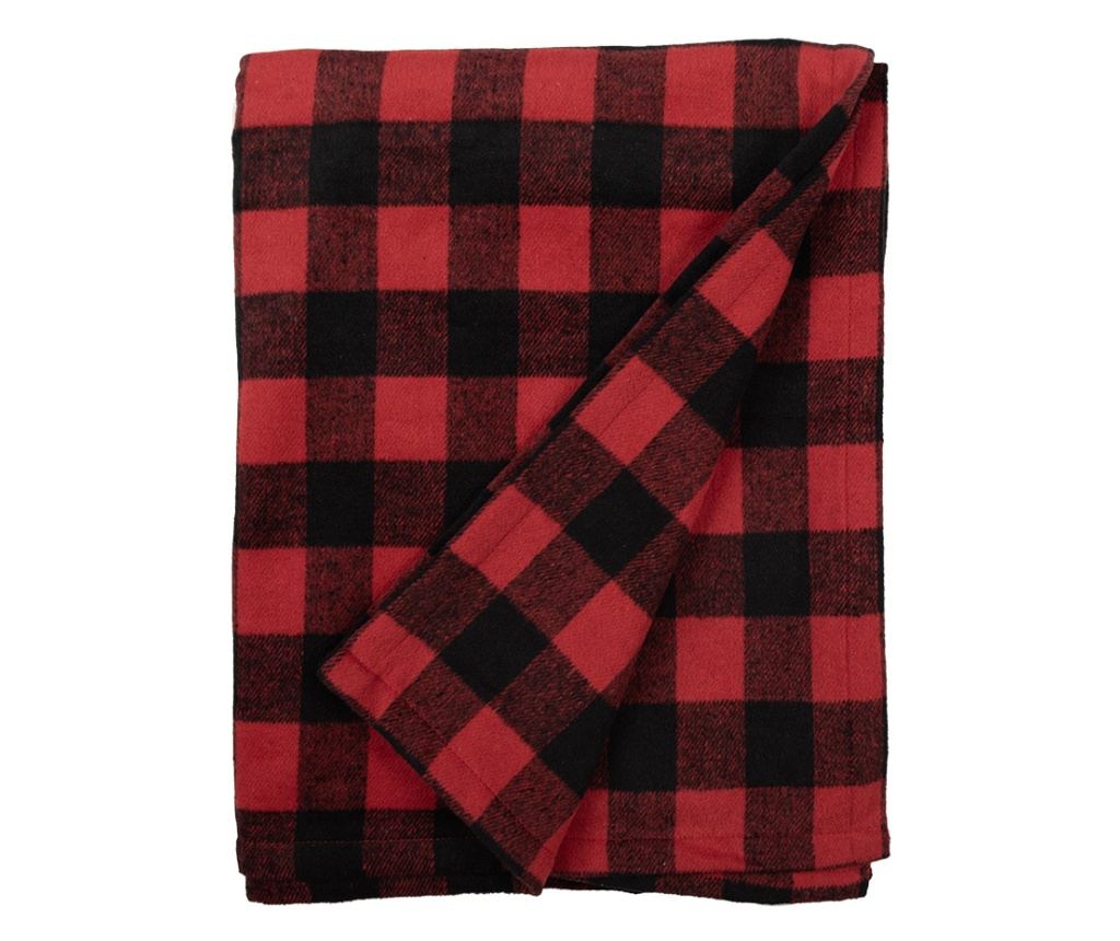 Fekete és piros textil takaró 130x170 cm - 4