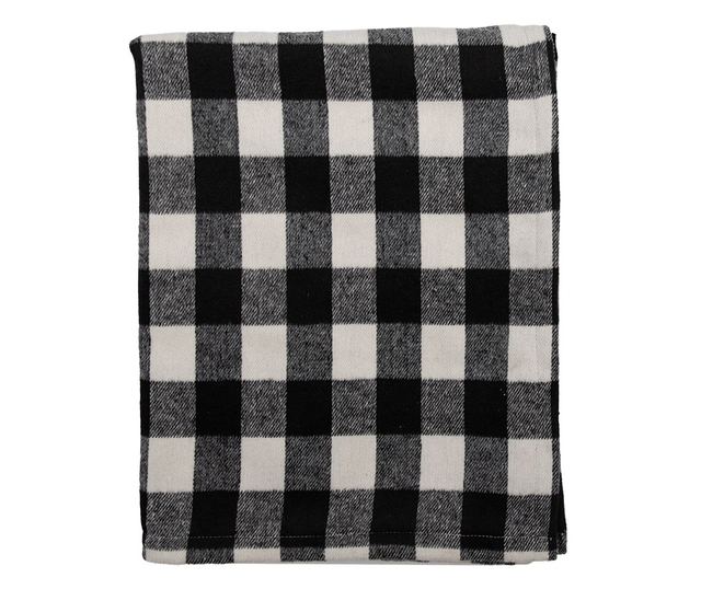 Fekete-fehér textil takaró 130x170 cm