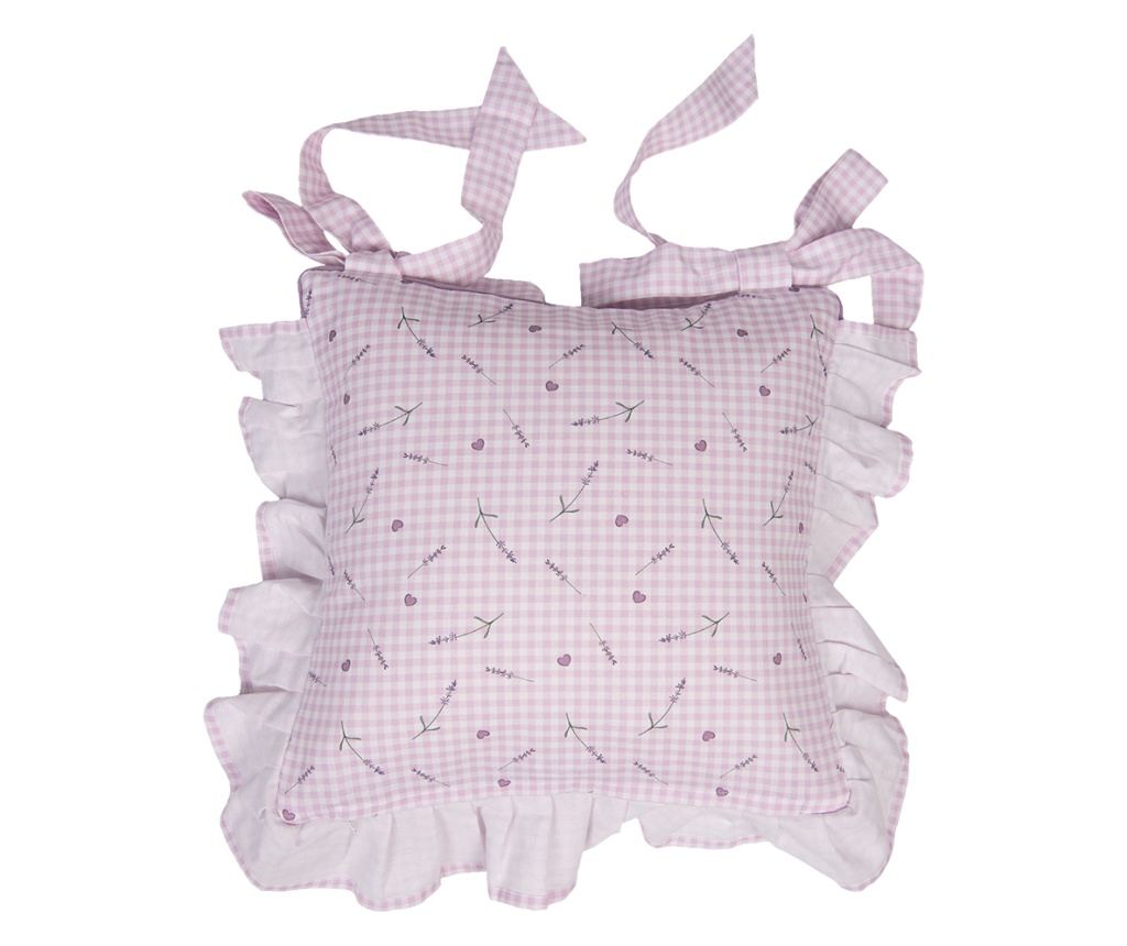 Set od 2 pamučne jastučića za sjedenje Bijela Ljubičasta Lavanda 40x40 cm - 2