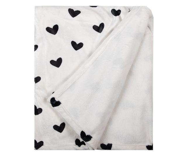 Fehér és fekete textil takaró 130x170 cm