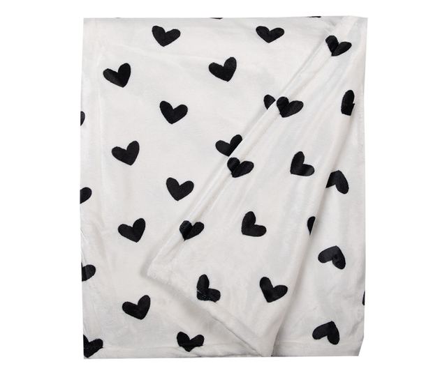 Fehér és fekete textil takaró 130x170 cm