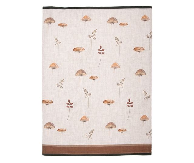 Bézs és barna gombás pamut konyharuha 50x70 cm