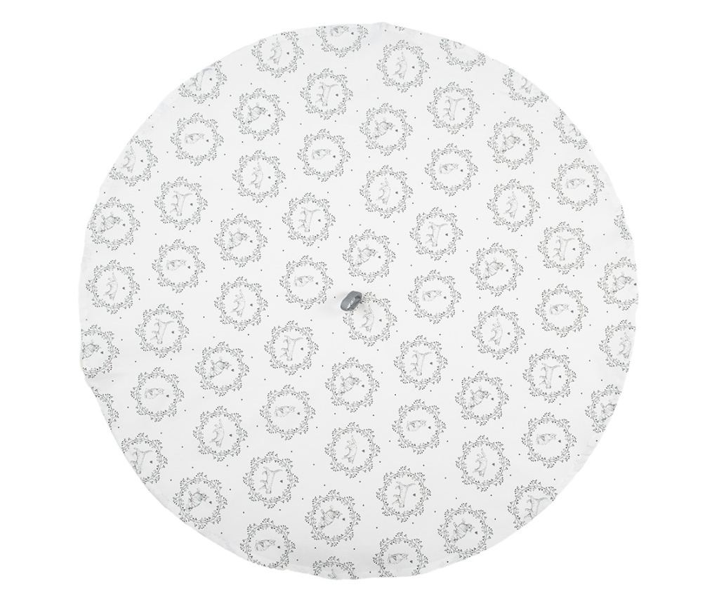 Fehér és szürke pamut konyharuha macskákkal, 80 cm - 2