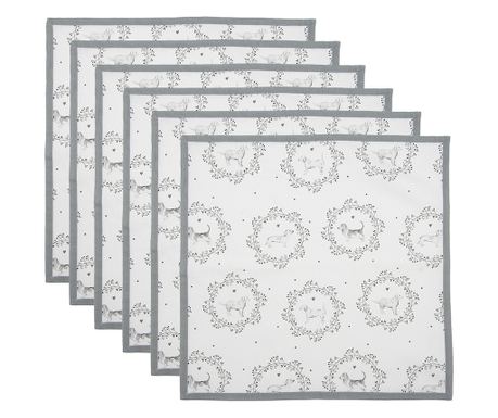 Set od 6 pamučnih salveta Bijeni Psići 40x40 cm