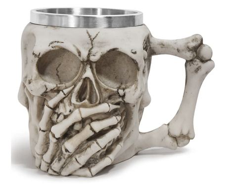 Pufo Skull Don't Speak Метална бирена чаша, 380 мл