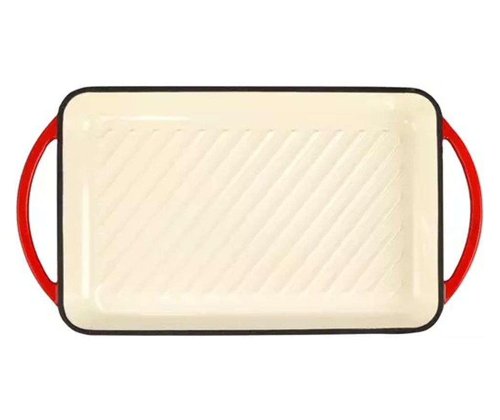 Zománcozott Öntöttvas Grill Tepsi 33x21,5 cm Masszív és Hőálló Kivitel - 2