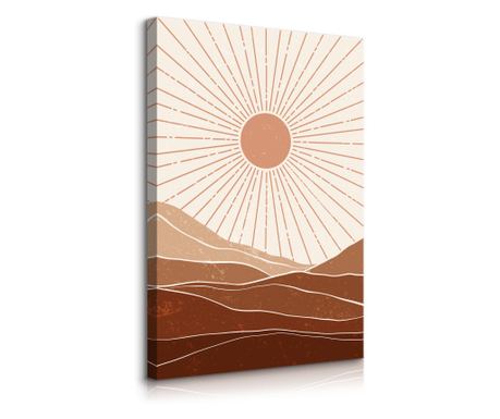  Vászonkép Muralo Nappali dekoráció absztrakt Boho Desert hegyek nap azték 3D minták 70x100 70x100