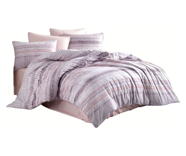 Majoli Bahar Home Collection dupla ágynemű, 100% ranforce pamut, 144 TC, 4 darab (200x220 cm takaróhuzat, 240x260 cm lepedő, 2 d
