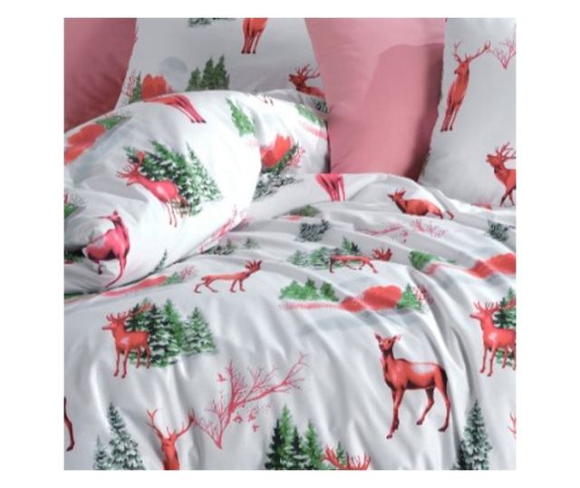 Majoli Bahar Home Collection dupla ágynemű, 100% ranforce pamut, 144 TC, 4 darab (200x220 cm takaróhuzat, 240x260 cm lepedő, 2 d