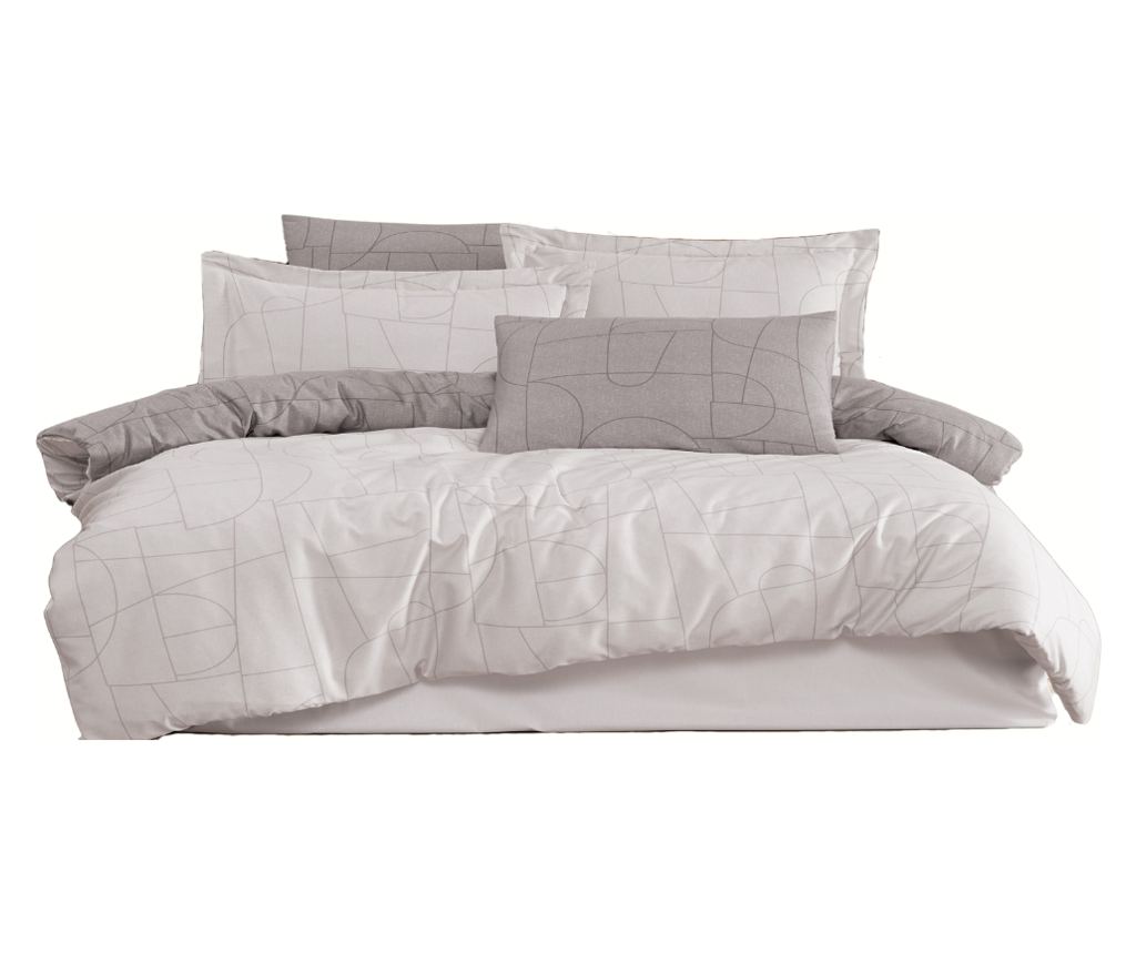 Dupli set posteljine, Class Home Collection, 100% satenski pamuk, 210TC, 6 dijelova (navlaka za poplun 200x220cm, plahta 240x260 - 3