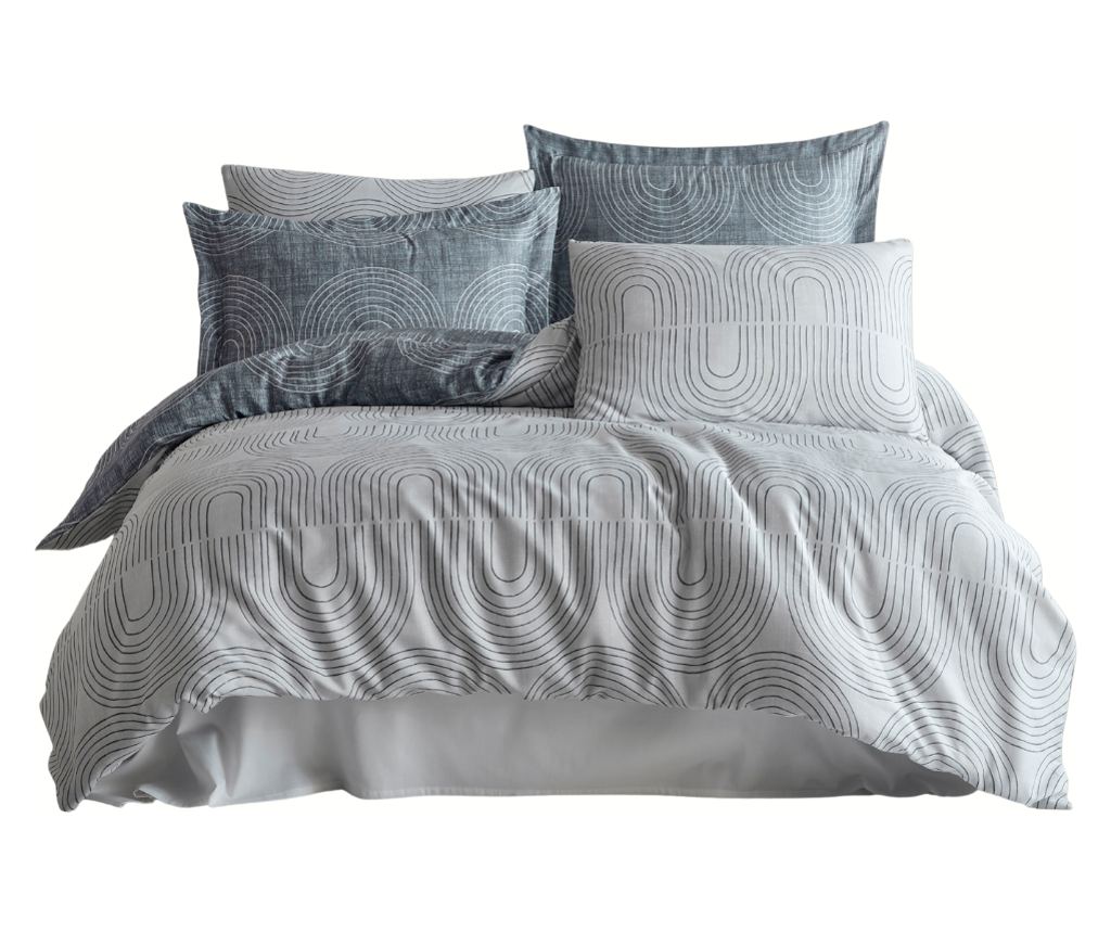 Dupli set posteljine, Class Home Collection, 100% satenski pamuk, 210TC, 6 dijelova (navlaka za poplun 200x220cm, plahta 240x260 - 3