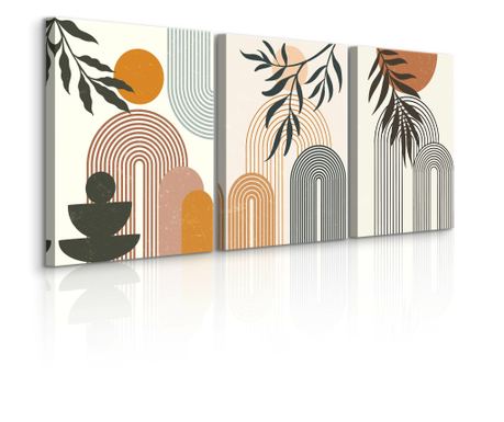  Set 3 tablouri boho stílusú díszek absztrakt azték 3D dekoráció 90x40 90x40